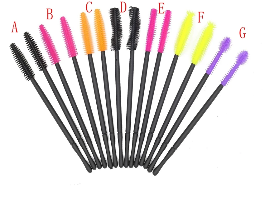 200pcs/lot Free shipping Adjustable Silicone eyelash brush disposable makeup brushes wand