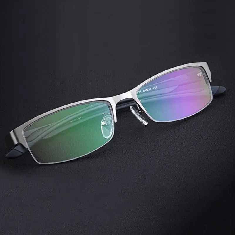 High-end Business Reading Glasses Stainless Steel Half Rimless Eyeglasses Frame Optical Prescription Eyewear
