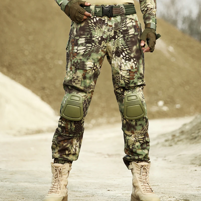 MEGE Rapid Assault multicam pants with knee pads, Camouflage tactical clothing,  cargo combat trousers