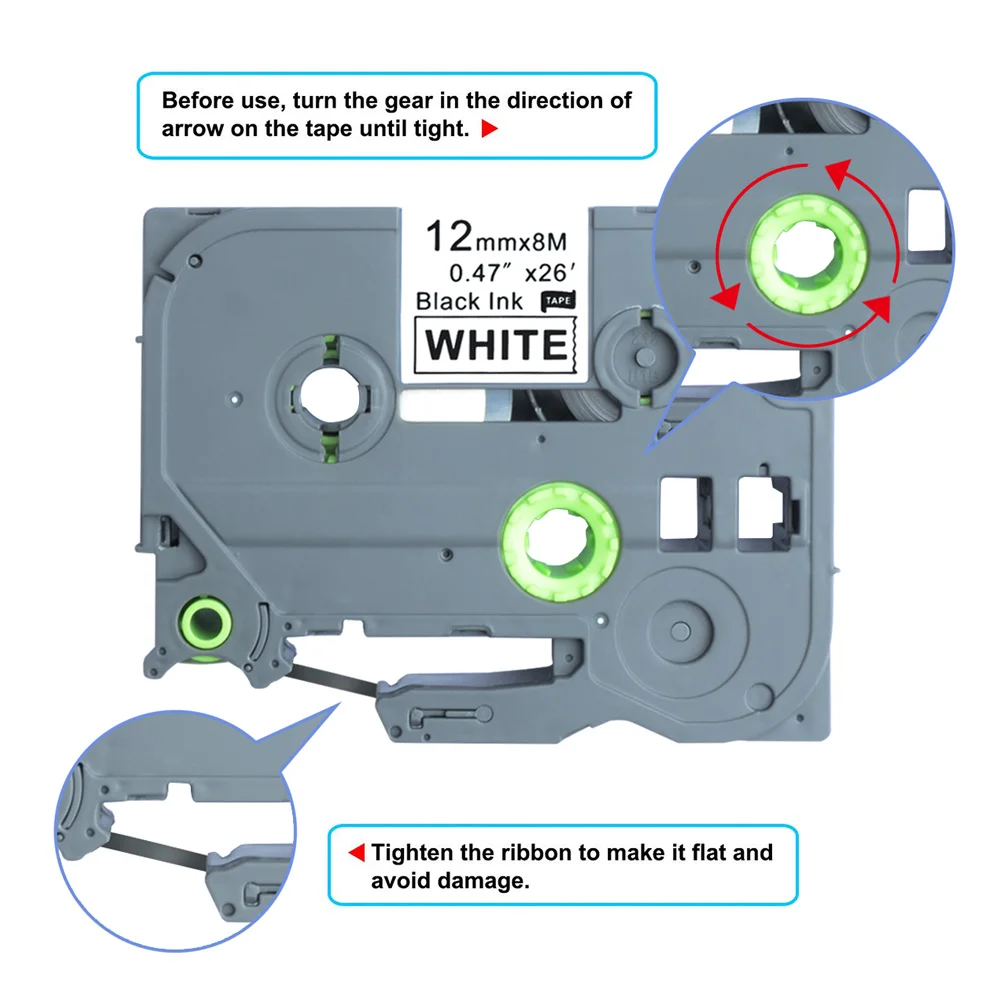 Saya tze231 * 3 Pack 12mm TZe-231 nastro per etichette tze 231 nero su bianco compatibile per Brother P-touch Label Maker