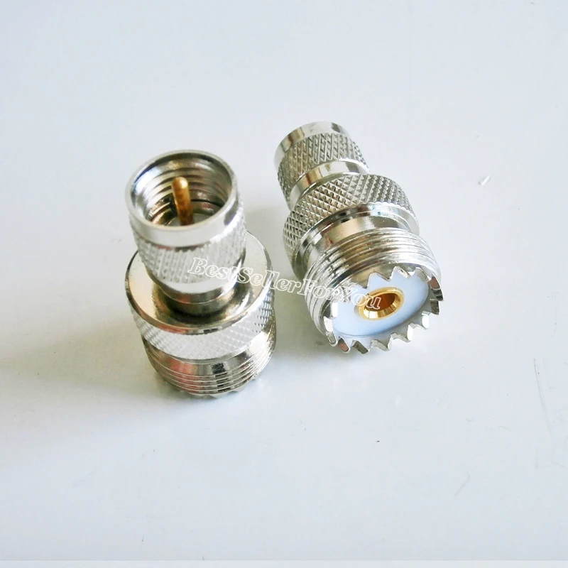 10Pcs Adapter SO239 Uhf Jack Dus-239 Vrouwelijke Naar Mini Uhf Male Miniuhf Plug Connector Straight F/M.