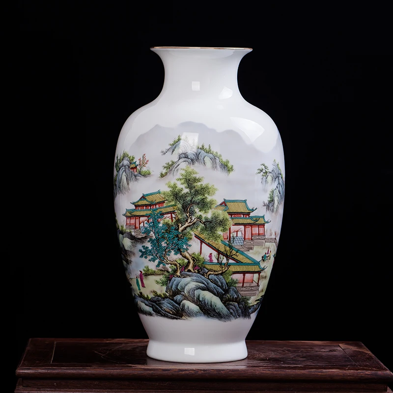 Chinese-style High Quality Ceramic Antique Flowers Pattern Vase Porcelain Vases For Artificial Flower Decoration Vases