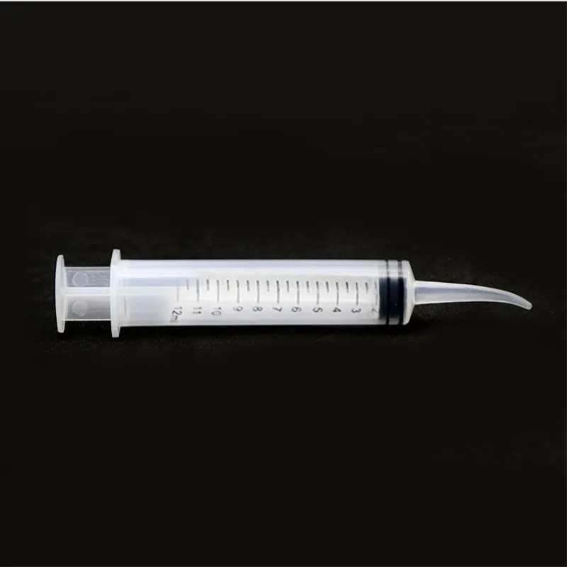 50 Pcs 12 Ml Wegwerp Elleboog Irrigatie Spuiten Hebben Kalibratie Plastic Materiaal Tandarts Producten Voor Dental Spoelen