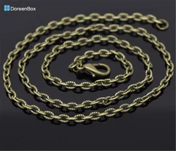 Doreen Box hot-  12 Bronze Tone Textured Chain Necklace 0.8mm thick 24