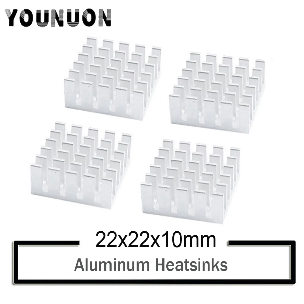 

1000Pcs YOUNUON 22mm x 22mm x 10mm Aluminum Heatsink Cooler Circuit Board Cooling Fin Thermally Conductive Heat Transfer Tape