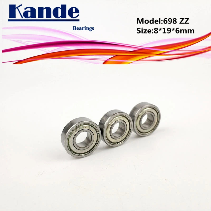 Kande Bearings 698ZZ 10pcs ABEC-1 698 ZZ ABEC-3 698ZZ 10pcs ABEC-5 698-2Z Miniature Deep Groove Ball Bearing 8x19x6mm 698