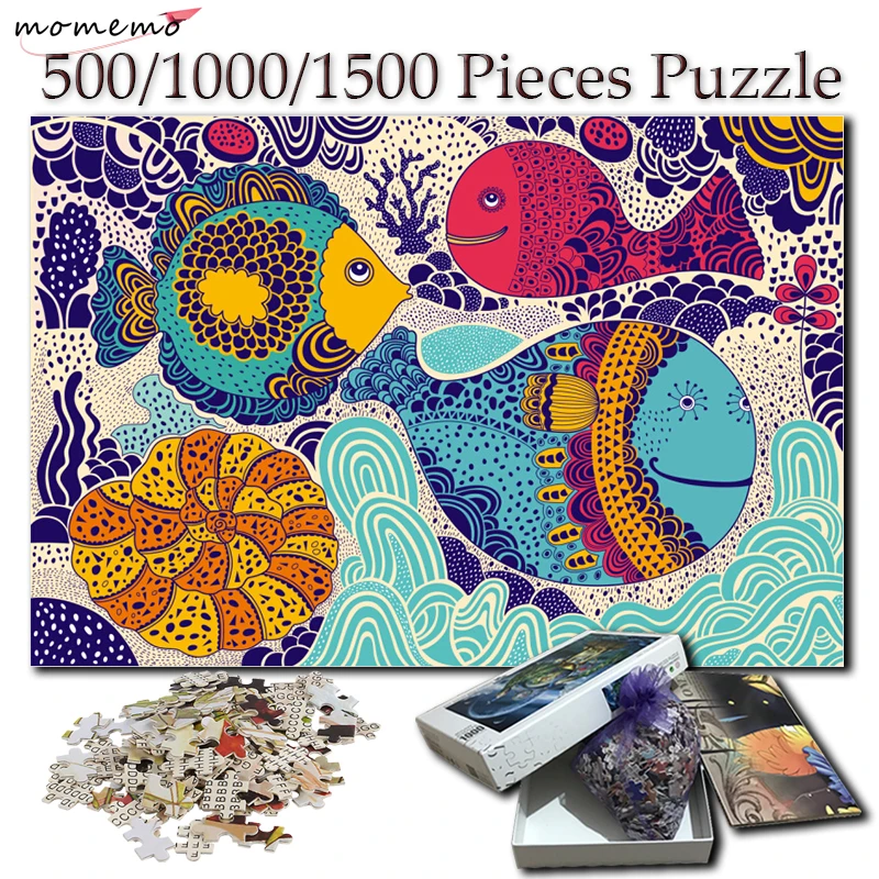 MOMEMO Puzzle 1000 Pieces Colorful Undersea World 500 1000 1500 Pieces Adults Jigsaw Puzzles Creative Hand Painted Puzzle Games