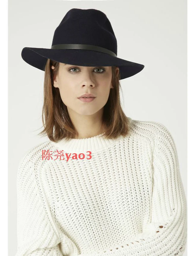 

Lady 100% Wool Hat Spring English British Style Classic Hat with Bowler Hat Women Elegant Wool Felt Bowler Fedora Hat B-4057