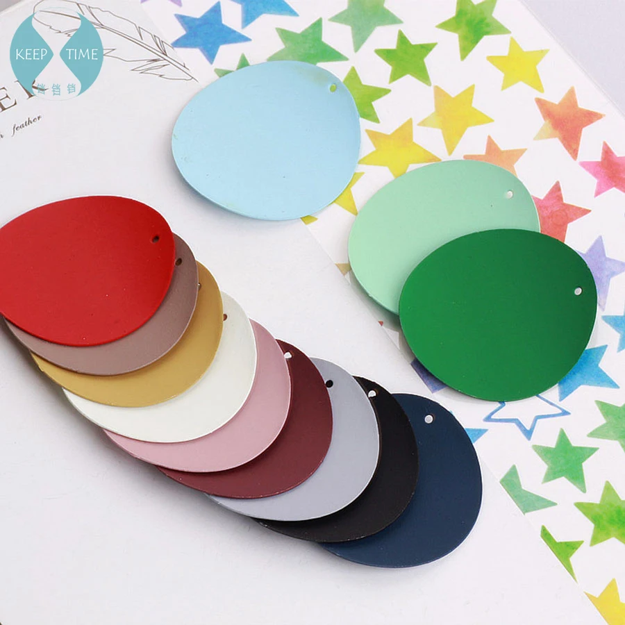 DIY earrings material inferior smooth color frosted rubber paint spraying circle pendant ring accessories circular pendant