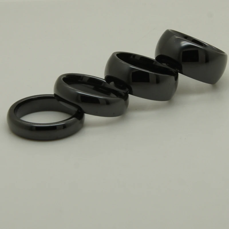 5mm width  classic dome black hi-tech scratch proof ceramic ring 1pc