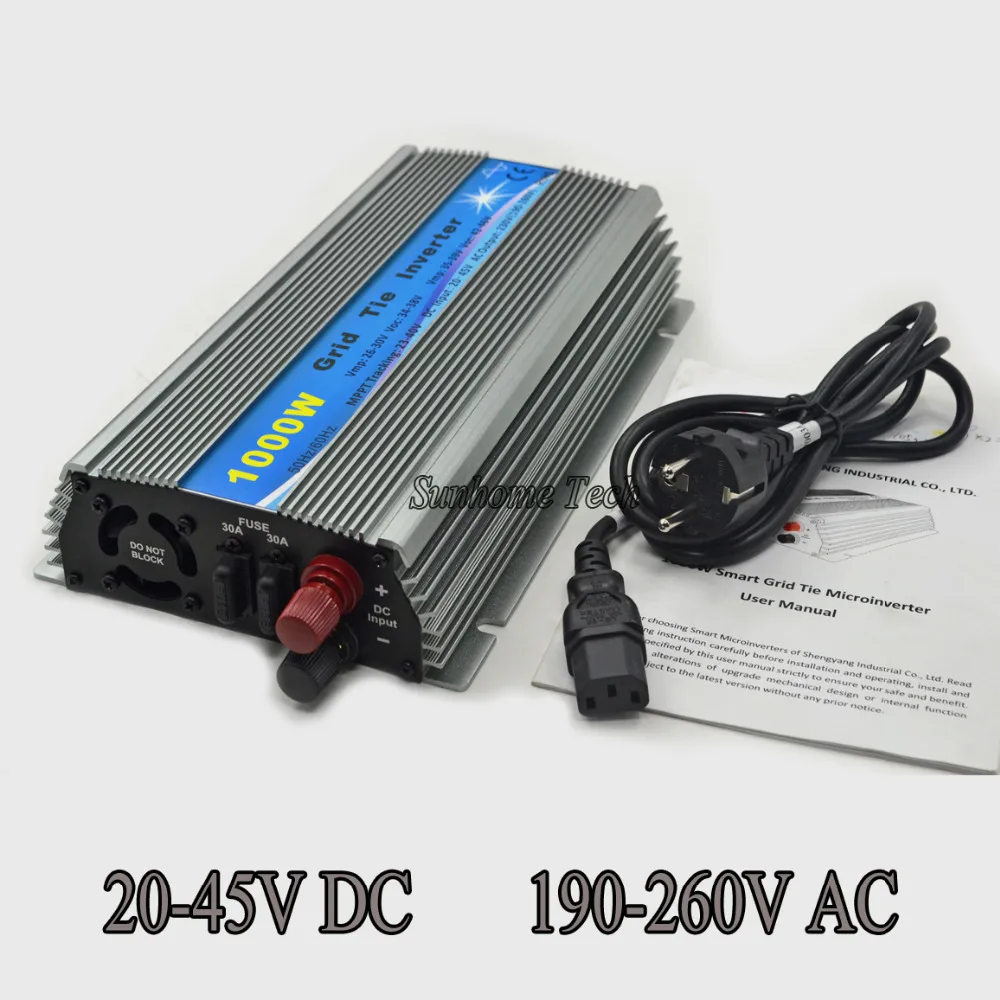 Microinversor de conexión a red Solar de 1000W, onda sinusoidal pura de 20-45V CC a CA 120/230V para paneles PV de 24V /36V