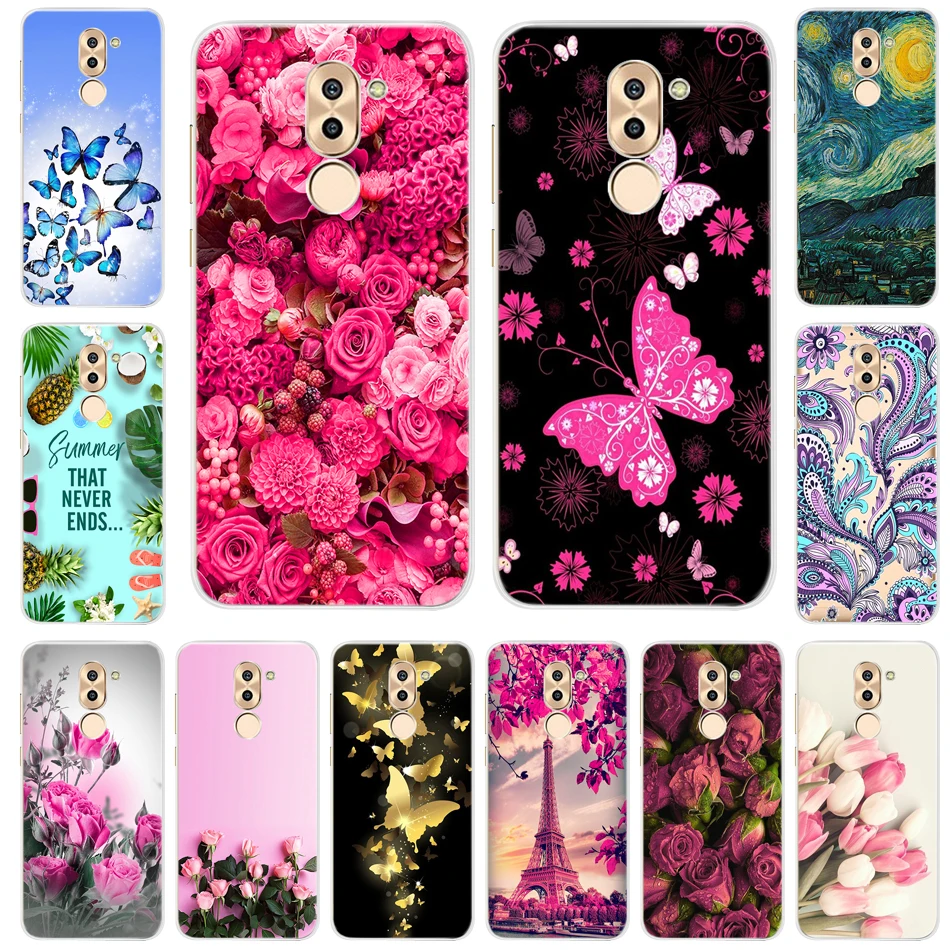 Moda etui na telefony dla Huawei GR5 2017 tylna pokrywa silikonowa miękka TPU Case dla Huawei Mate 9 Lite Case Coque Honor 6X Funda