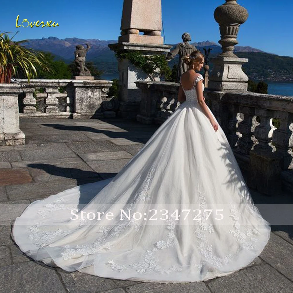 Loverxu Vestido De Noiva Sexy Backless Wedding Dresses 2023 Luxury Appliques Beaded Court Train Princess Ball Gown Bridal Gowns