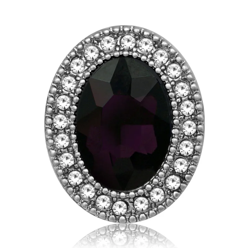 KZ3438 New Beauty Rhinestone Oval Faceted Crystal 18mm snap buttons colorful fit 18mm snap necklace jewelry wholesale Gift
