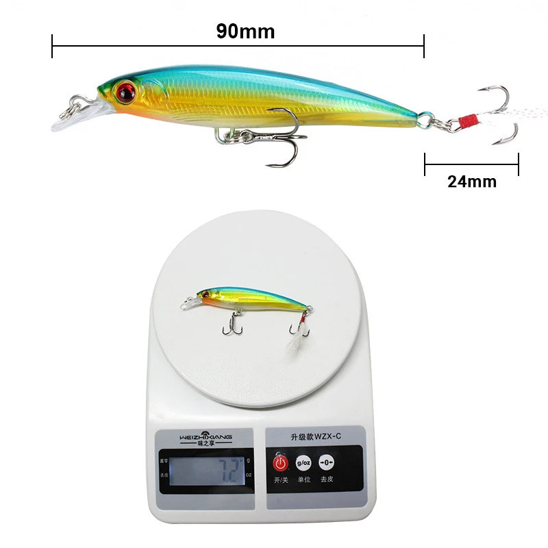 1Pcs sinking Fishing Lure Wobbler 8.5cm 7.2g Minnow Artificial Laser Hard Bait 3D Eyes bass Carp Fishing Crankbait Tackle