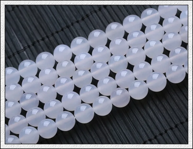 Wholesale 45pcs/lot White Round Ball Beads 8mm Natural Stone Beads For Jewelry Making Cute Bracelet Necklace Diy Beads