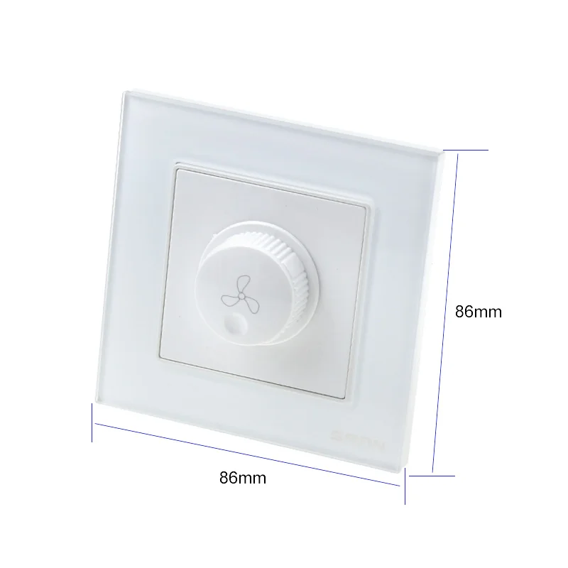 High quality wall fan speed regulating switch fan graphic stainless steel governor 220V stainless steel panel type 86