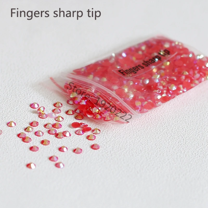 1000 Stuks 3Mm Nieuwe Mode Bling Jelly Nail Art Rode Ab Strass Phone Case Shiny Kralen Flat Terug N03