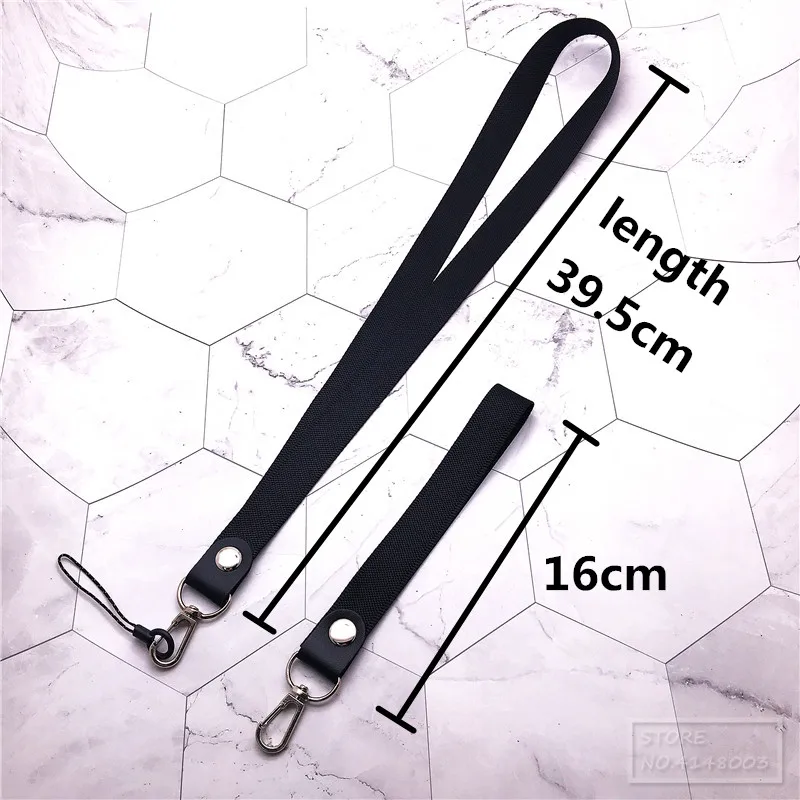 Lanyard neck strap for id card Holders with black Lanyards Office Neck Strings/Strap USB Camera MP3 DIY phone hang Slings rope