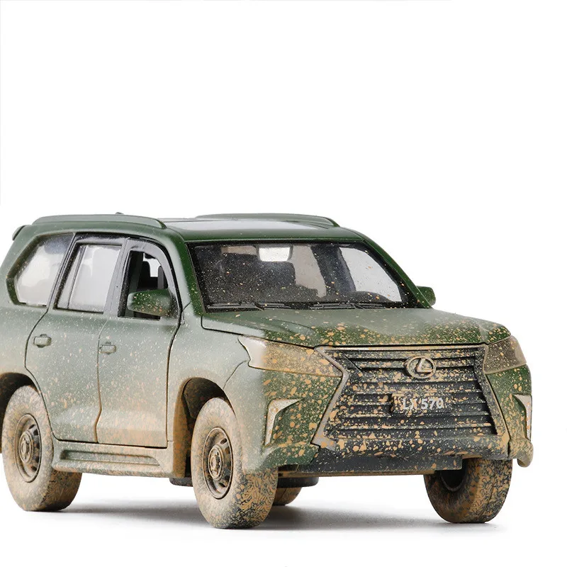 

High quality gift 1:32 LX570 military alloy model,simulation die-cast metal sound and light back force model,free shipping