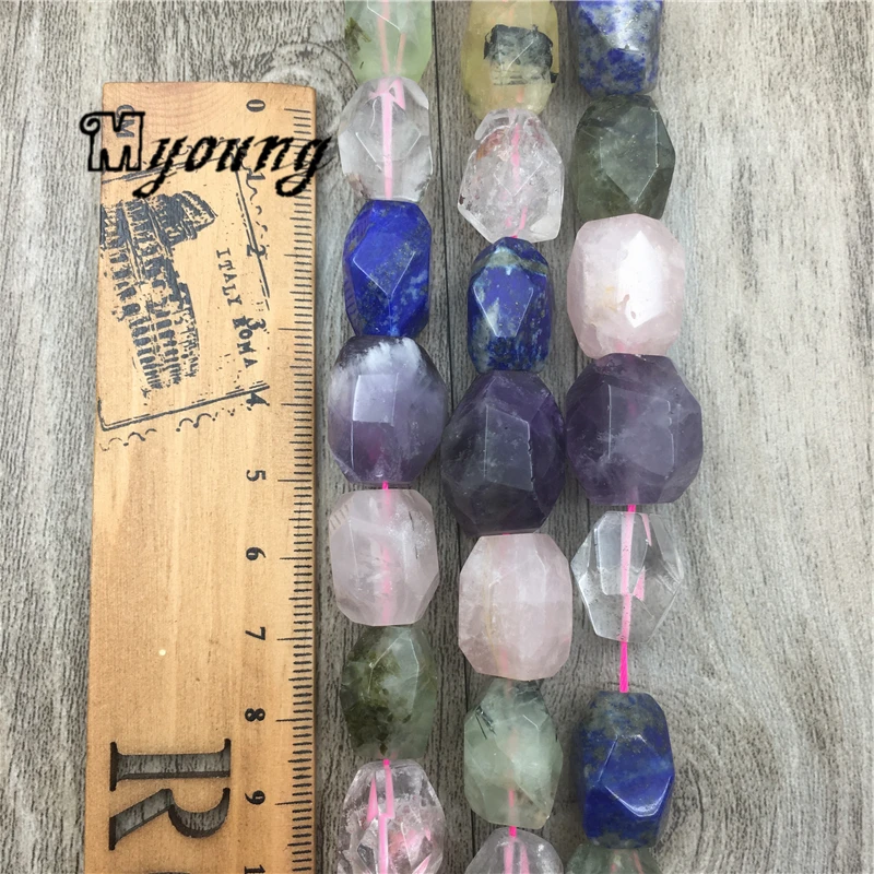 Faceted Nature Stone Drilled Beads,Crystal Quartz Nugget Beads For DIY Jewelry Making MY1564