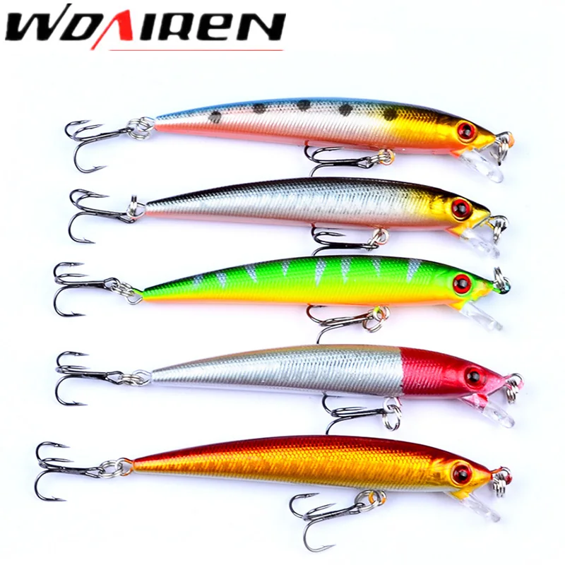 Señuelo de Pesca Minnow 9cm 6g Crankbait Wobblers 3D ojos artificiales cebo duro trucha Lucio Iscas carpa aparejos de Pesca, 1 ud.
