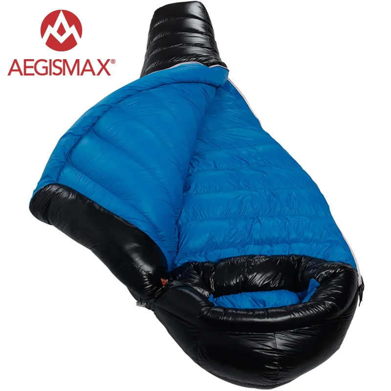 

AEGISMAX 2017 new Winter Camping Professional Ultralight Mummy 90% Duck Down Sleeping Bags Splicing sleeping pad