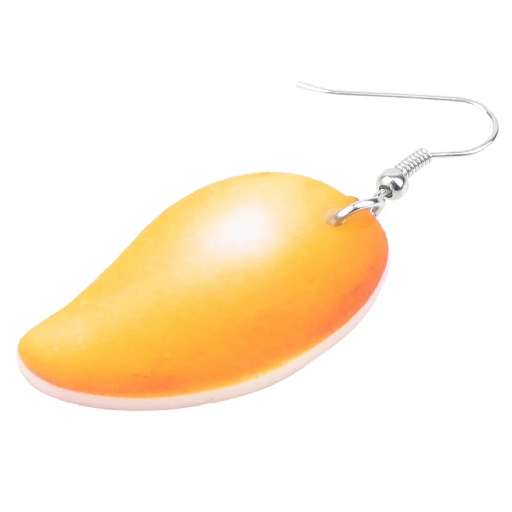 Bonsny Statement Acrylic Yellow Mango Earrings Big Long Dangle Drop Fashion Fruit Jewelry For Women Girls Teens Gift Wholesale image 2