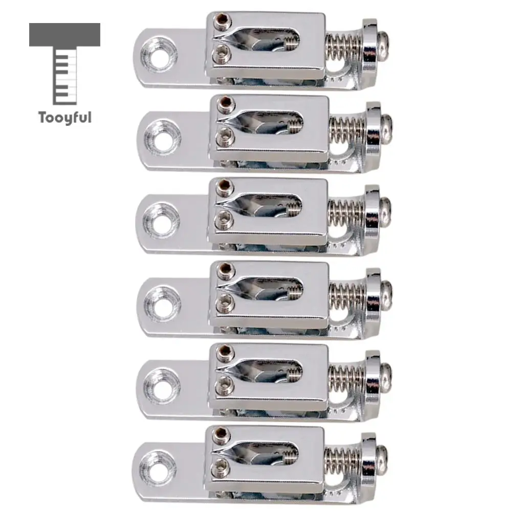 6Pieces Individual Single Bridge Saddles for 6 String Electric Guitar Silver