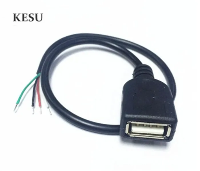 

USB 2.0 A Female Jack 4 Pin 4 Wire Data Charge Cable Cord Connector,USB Female Lead Cord ,30cm/Free shipping/2PCS