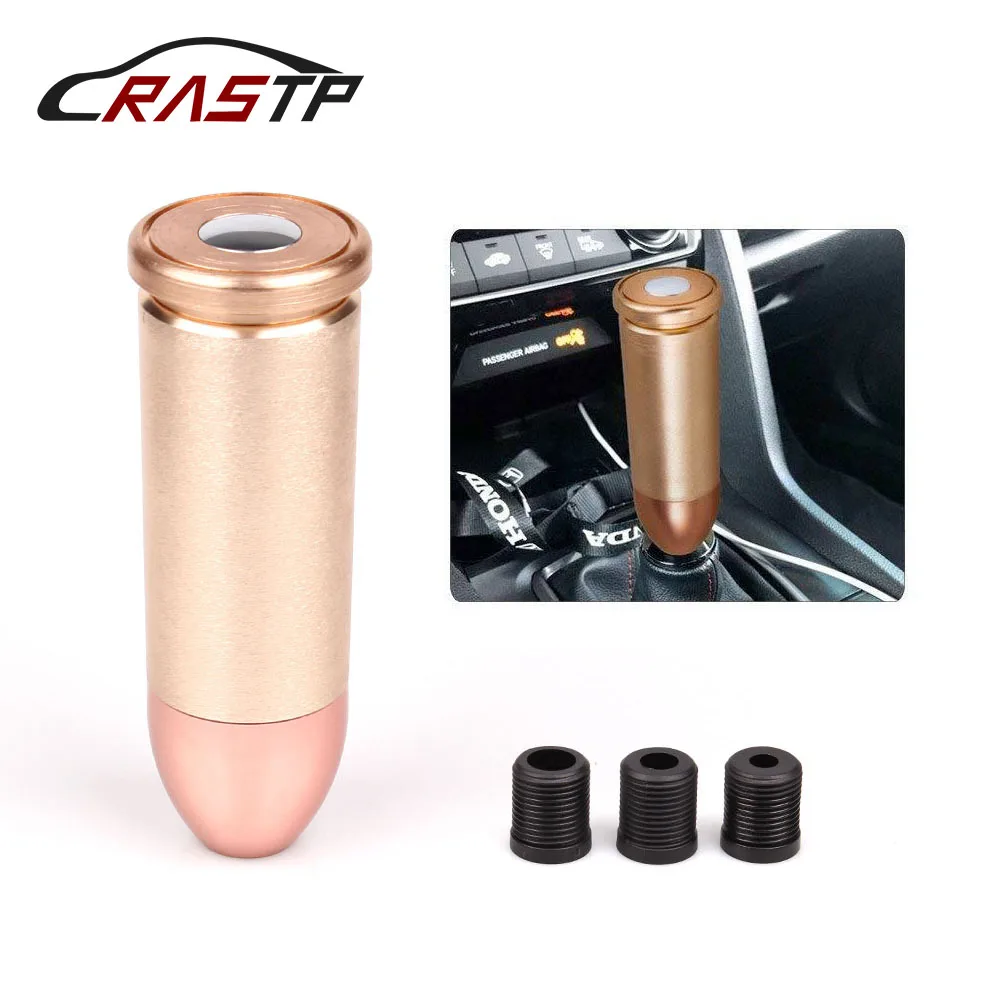 

RASTP-Universal Bullet Gear Shift Knob for Car SUV Truck Manual Transmission Shifter Lever With 3 Adapters Gear Knob RS-SFN048