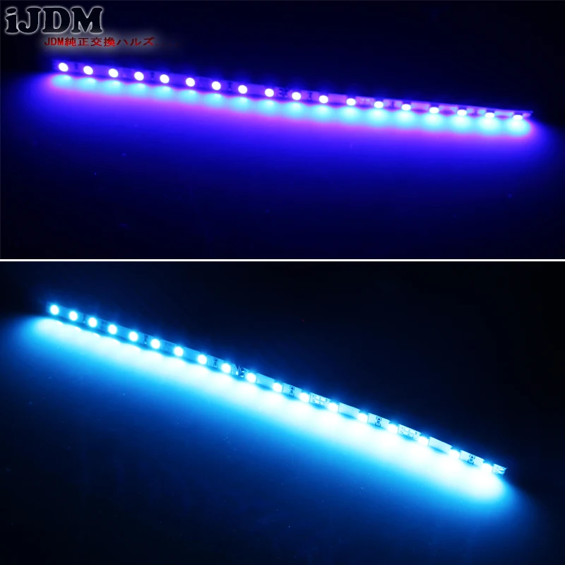 iJDM18-SMD-5050 T10 W5W LED Strip Light For Car Trunk Cargo Area or Interior Illumination, Ice Blue/6000K Xenon White/Blue,12V
