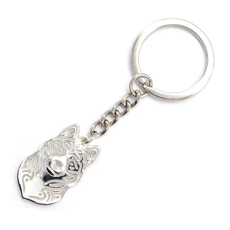 Lovers' Jewelry Alloy Pet Dog Key Chains Metal Akita Dog Pendant Key Chains