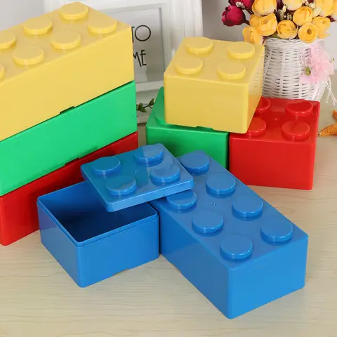 Criativo Caixa De Armazenamento Blocos De Construção Formas De Plástico, Poupando Espaço, Sobreposto, Desktop, Handy, Material De Escritório, Novo