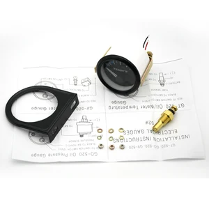 Dragão água Temp carro calibre, auto instrumento, moldura preta, temperatura Fahrenheit, 12V, 2 6 principais vendas relogio dragao preto - №2