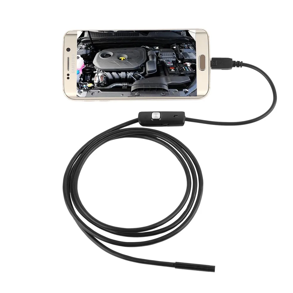 Endoscope Borescope USB Android Inspection Camera HD 6 LED 7mm Lens 720P Waterproof Car Endoscopio Tube mini Camera 1M Length