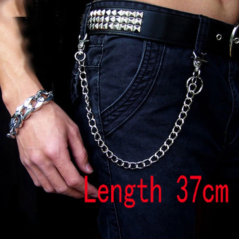 Long Biker Jean Key Wallet Chains Rock Punk Hip-pop Hipster Metal Keychain Pants Chain Fashion Men Jewelry Gift J221