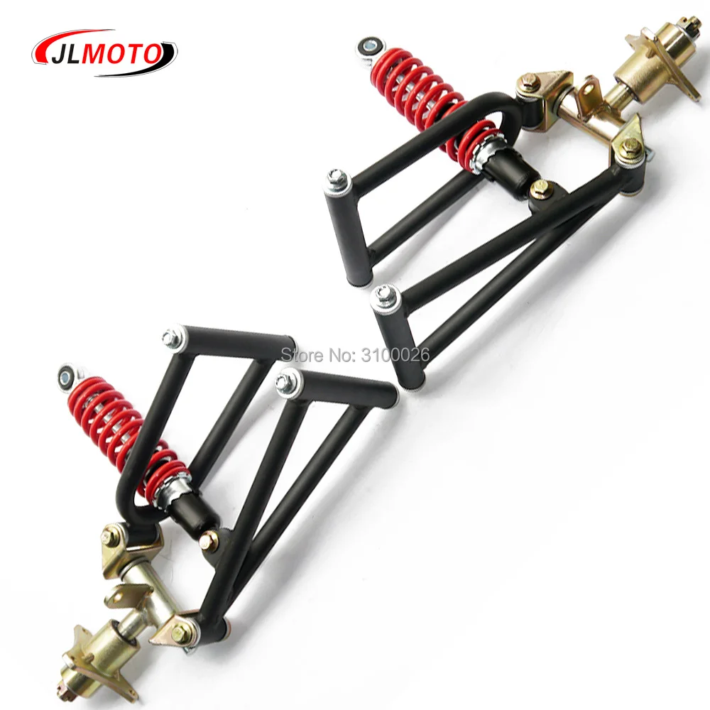 1 zestaw 285mm zawieszenie wahacz A ramię kierownicy Strut Knuckle wrzeciona z piasta koła nadające się do DIY 50cc Buggy elektryczne ATV UTV części