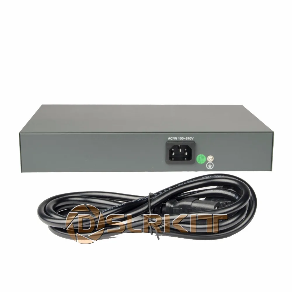 DSLRKIT 250M 10 พอร์ต 8 PoE Switch Injector Power Over Ethernet ภายใน