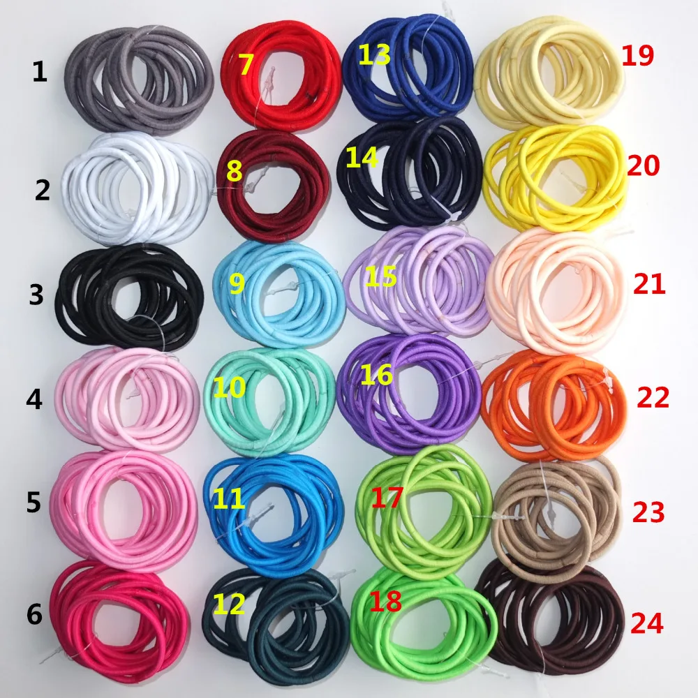 Wholesale Hair Elastic Bands Supply Ponytail Holders Hair Rope Rubber Elastic Tie DIY Hair Bow Accessories 120 pcs