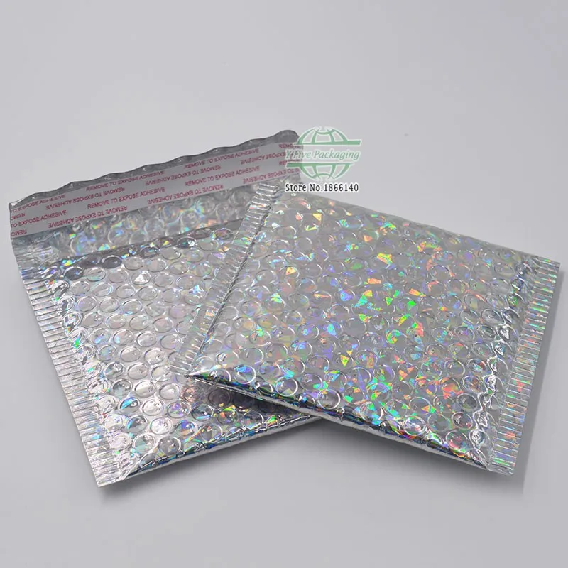 

13*15cm Laser Silver Mailing Envelope Bags Aluminum foil Bubble Courier Bag 200pcs/lot Free shipping