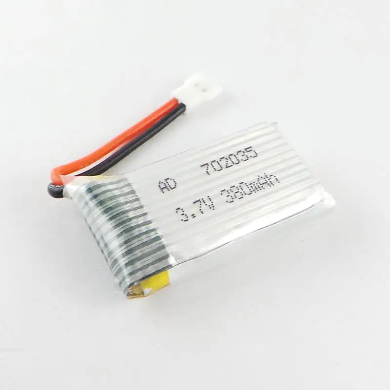 أربع طائرات للتحكم عن بعد ، بطارية ليثيوم أيون قابلة لإعادة الشحن 702035 3.7 فولت 380 مللي أمبير 25C