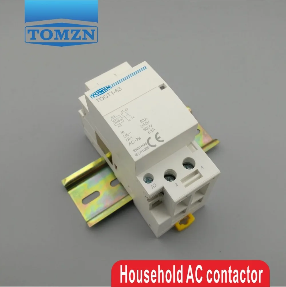 TOCT1 2P 63A 220V/230V 50/60HZ Din rail Household ac Modular contactor 2NO or 2NC or 1NO 1NC