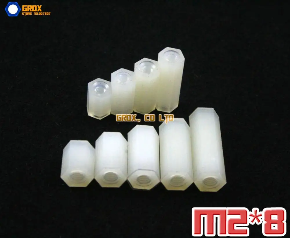 

100 Pieces Nylon M2 x 8mm Female PCB Motherboard Standoff Spacer