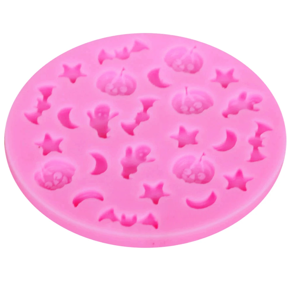 M288 Epoxy UV Resin Silicone Mold Mini Moons Stars Ghosts Bats Halloween Mask Pumpkins Cake Chocolate Candy Cooking Tool