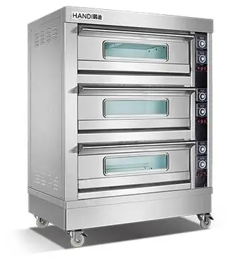 3 layer 3 plats Electric Commercial  pizza oven 6-12inch stainless steel double pizza oven 65-150kg/h pizza ovens