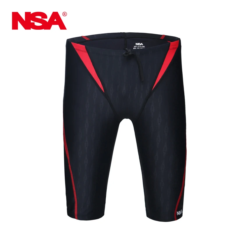 NSA Swimsuit Boys Swimwear Men Swim Trunks Boxer Mens Professional Swimming Trunks Shorts  Competition Sharkskin Swimsuit