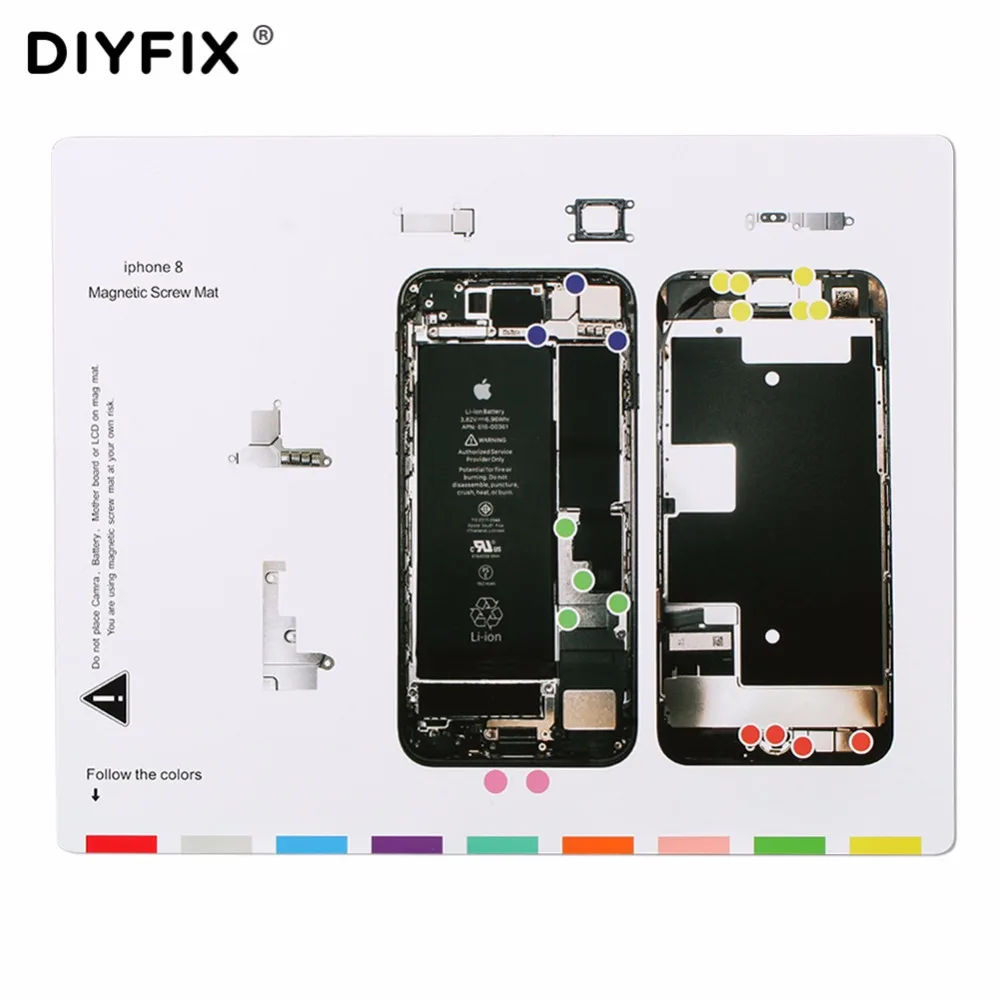 Diyfix esteira de parafuso magnético, 1 peça para iphone 8 bloco de parafusos, gráfico de keeper para iphone 8 plus, ferramentas de reparo de telefone