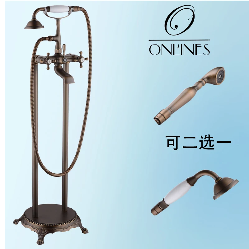 

German online European antique bathtub faucet shower floor double to double control leading all-copper cold