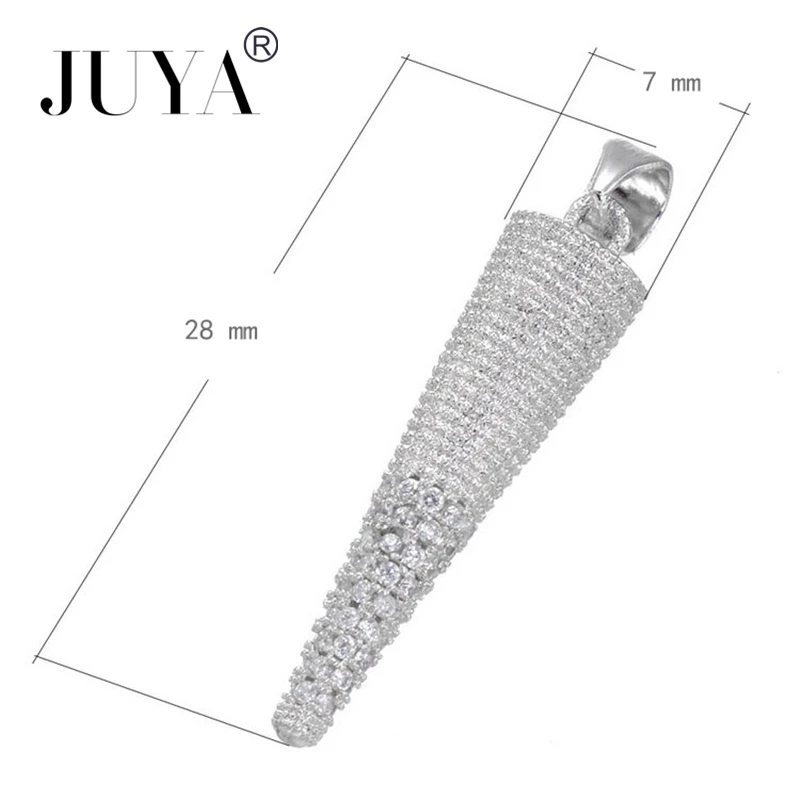 Diy Breloque Pendant Female Copper Zircon 18k Gold Plated Cone Charms Pendant For Jewellery Making Supplies Cubic Parts